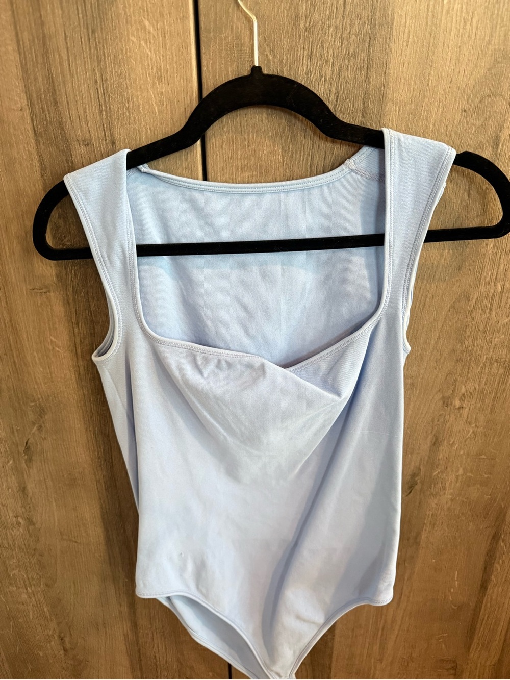 Light Blue Women's Square Neck Bodysuit